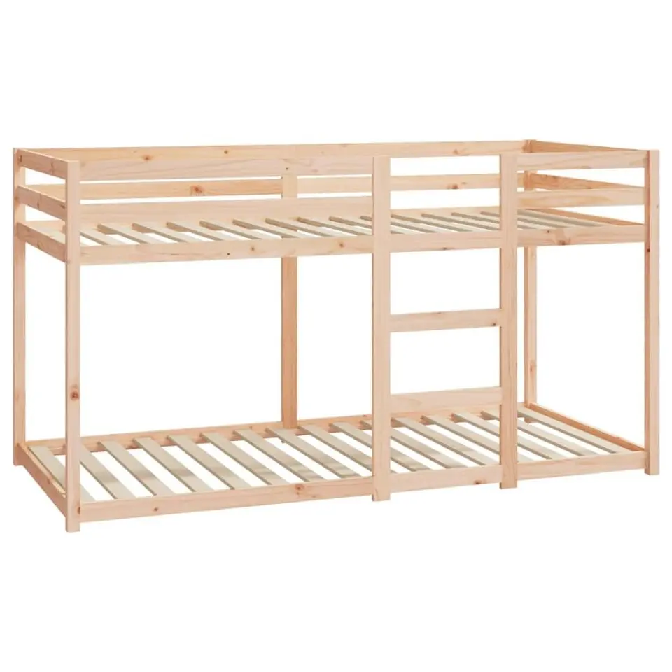 vidaXL - Stapelbed met zijladder - Naturel - Massief grenenhout - 90x200 cm