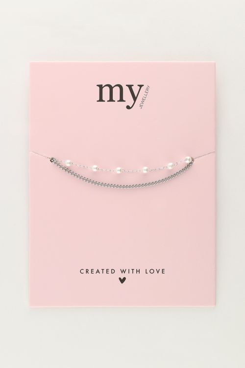 Minimalistische dubbele armband met parels
