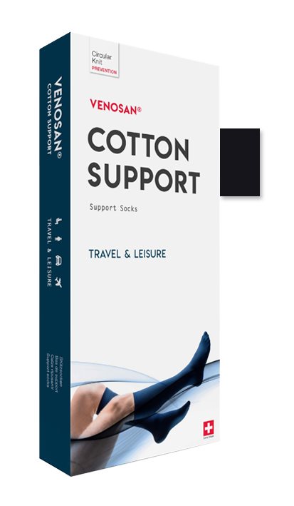 VENOSAN COTTON SUPPORT Socks A-D XL black 1 Paar