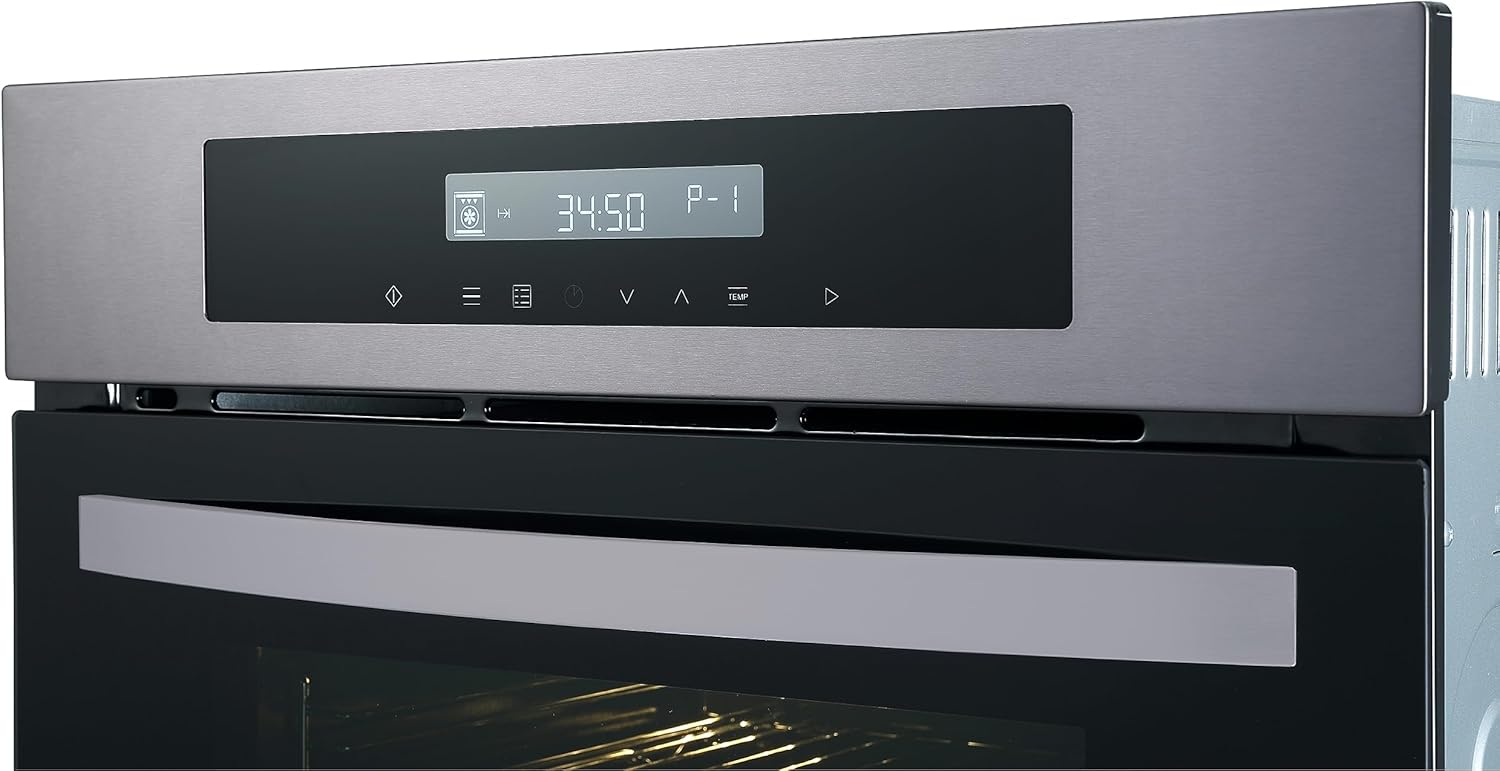 Respekta Einbaubackofen autark / 11 Beheizungsarten / LED Timer & Touch Control / 66 Liter Volumen / Eco Funktion / Energieeffizienzklasse A / Edelstahl in Black Steel Optik / DIGI8BLACKSTEEL