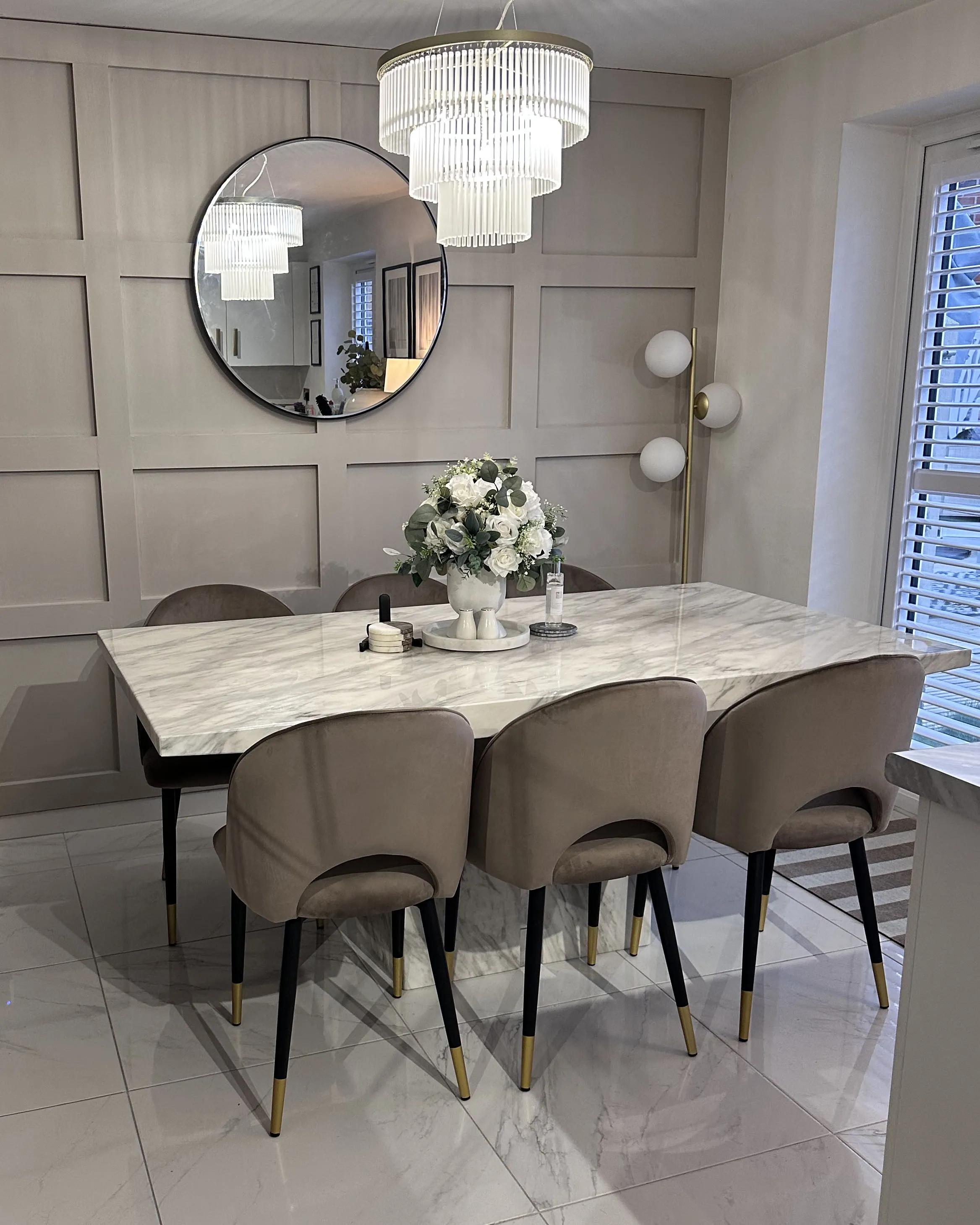 Set van 2 eetkamerstoelen MAGALIA Fluweel Taupe