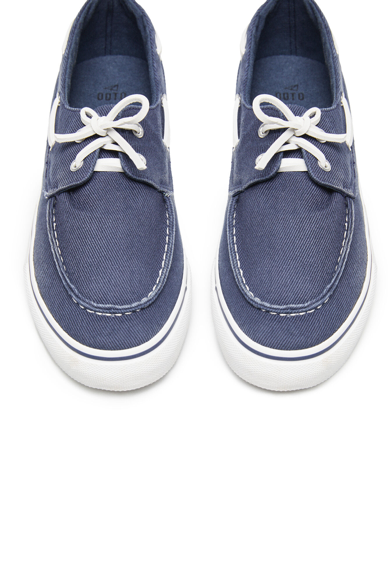 Zapato náutico algodón lavado - Azul marinho