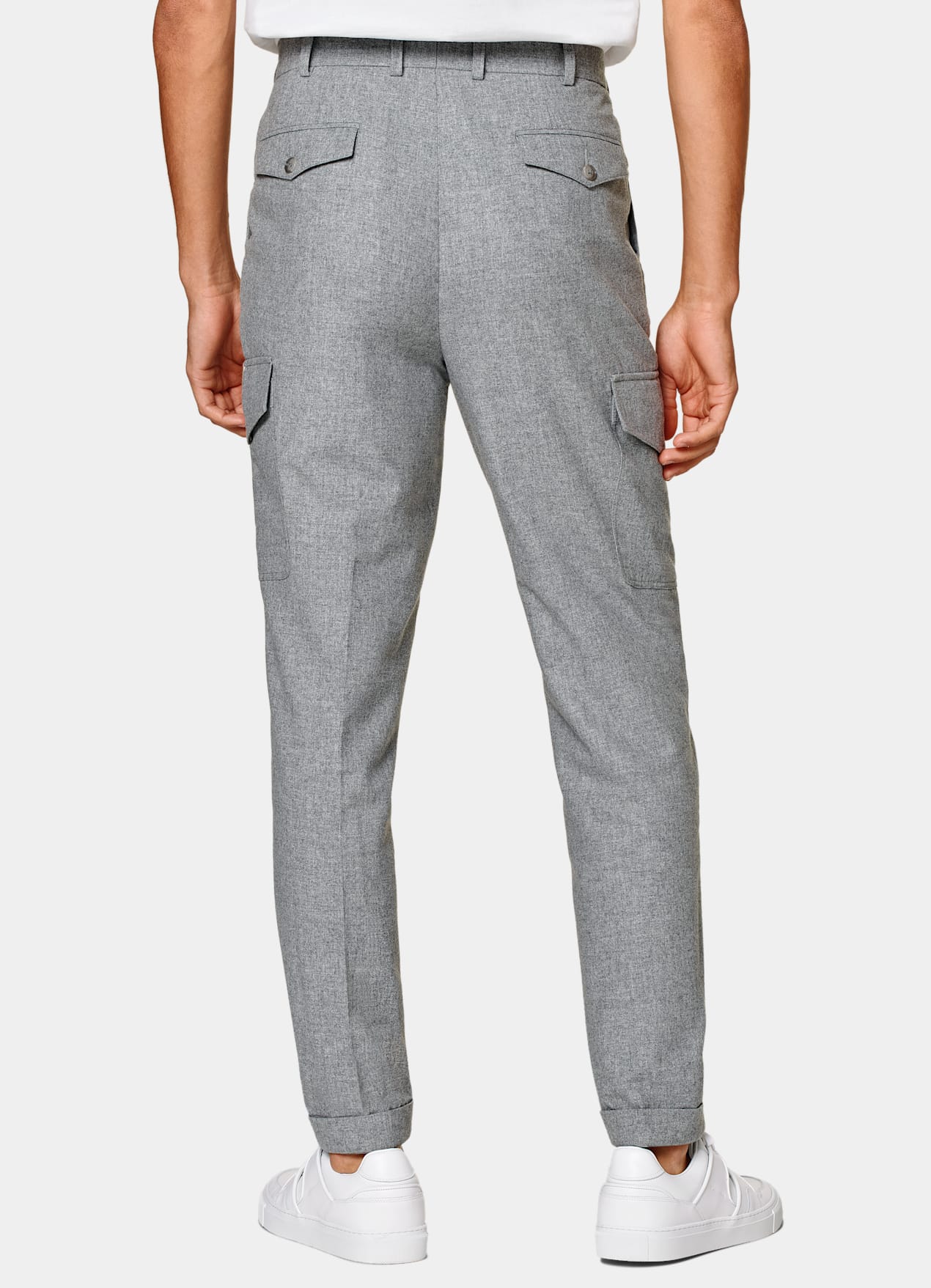 Pantalon Wide Leg Tapered gris clair