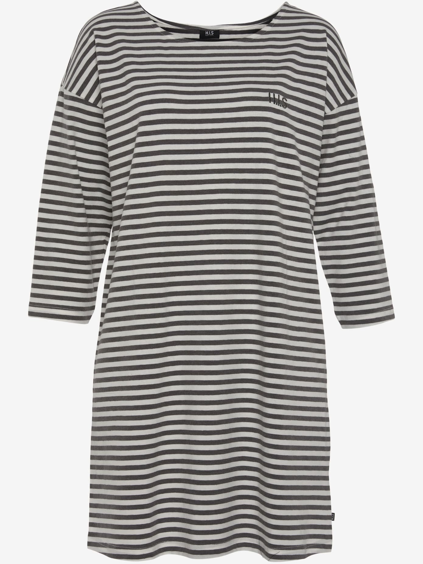 Chemise de nuit courte à rayures en fils teintés