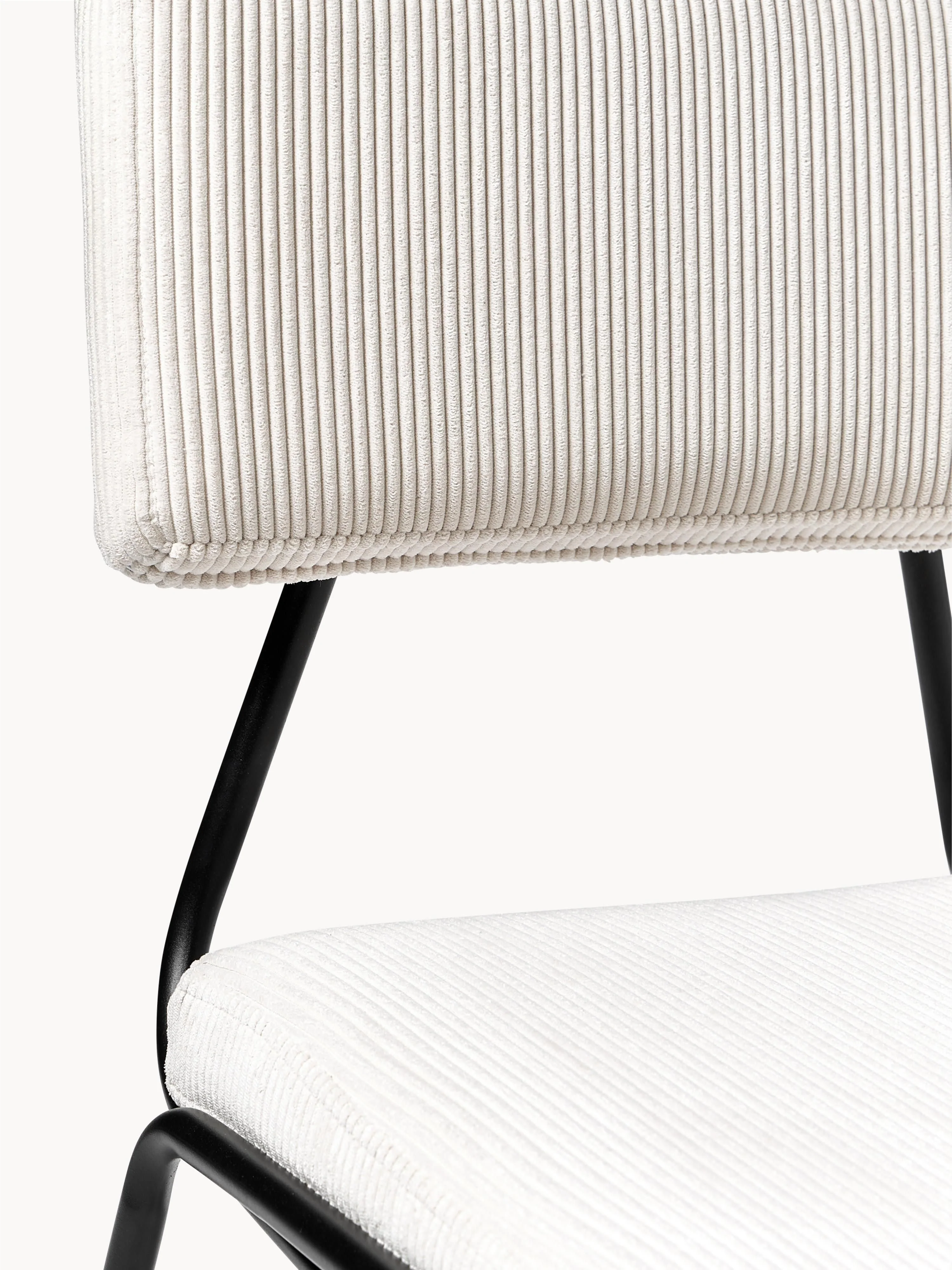 Corduroy gestoffeerde stoelen Mats, 2 stuks
