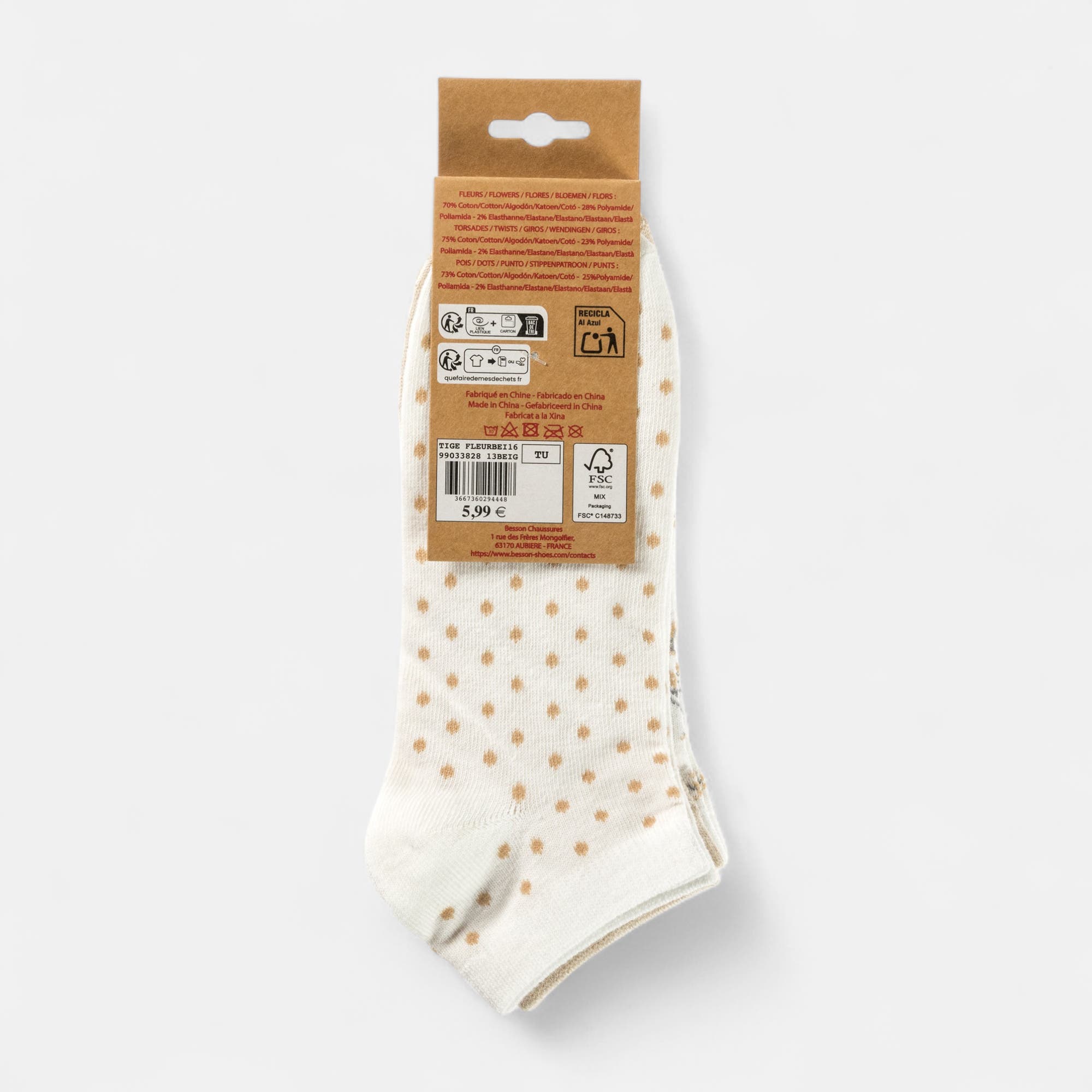Chaussettes Femme beige