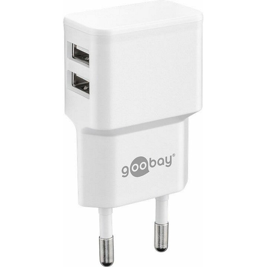 (2.4A) Dual USB Charger Netzteil Ladegerät   (1m) USB auf Lightning Ladekabel (44979) - Weiss