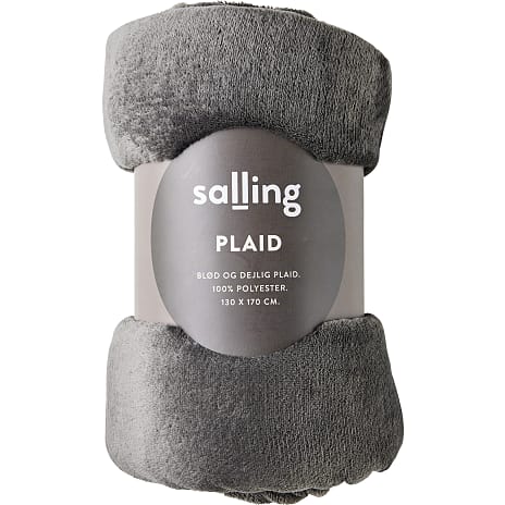 Salling plaid i fleece - mørkegrå