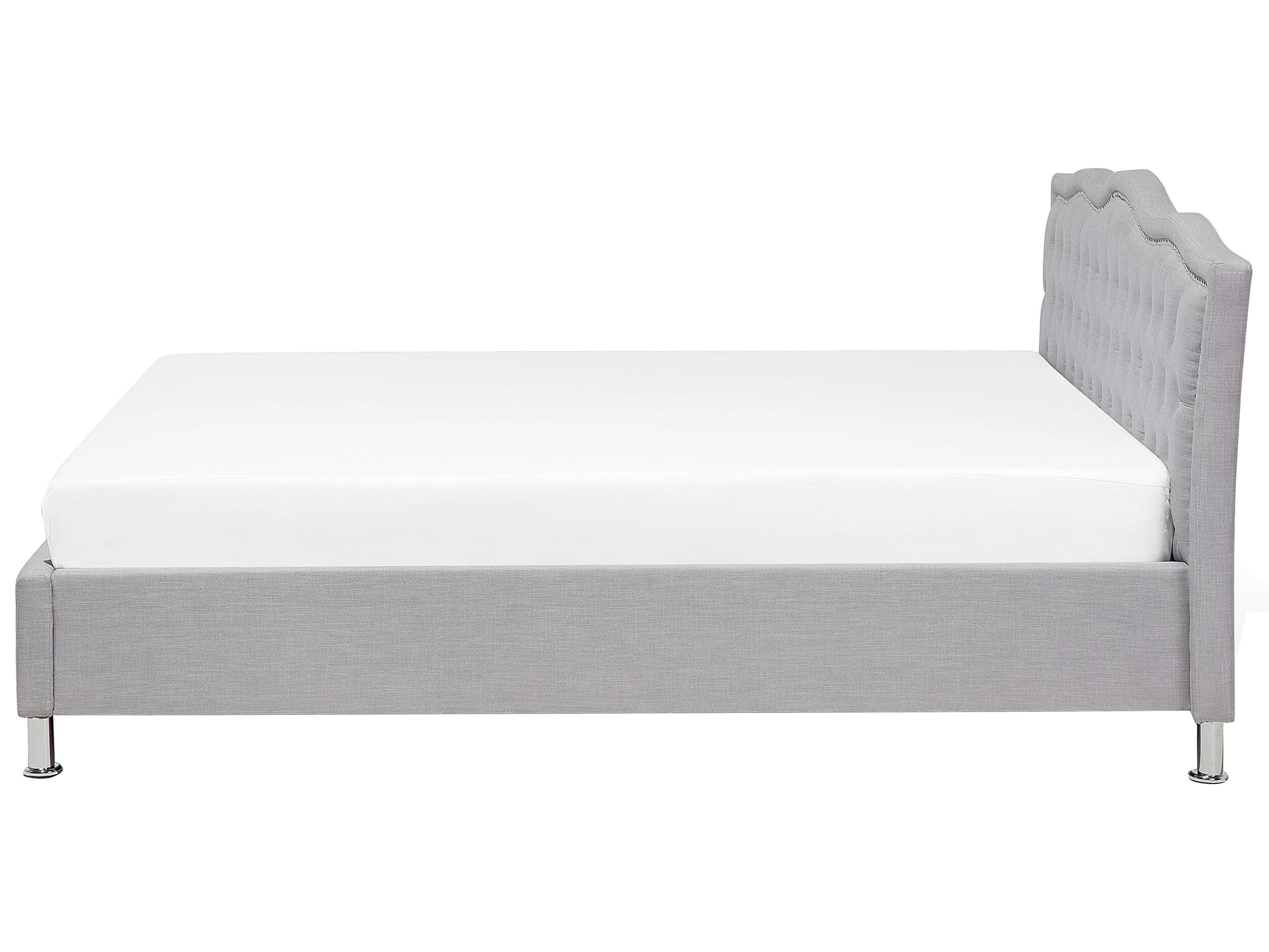Bed Stof METZ 180 x 200 cm Lichtgrijs