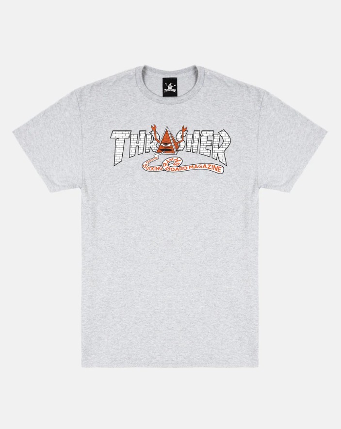 Thrasher T-Shirt Toy Machine Pyramid Ash Grey