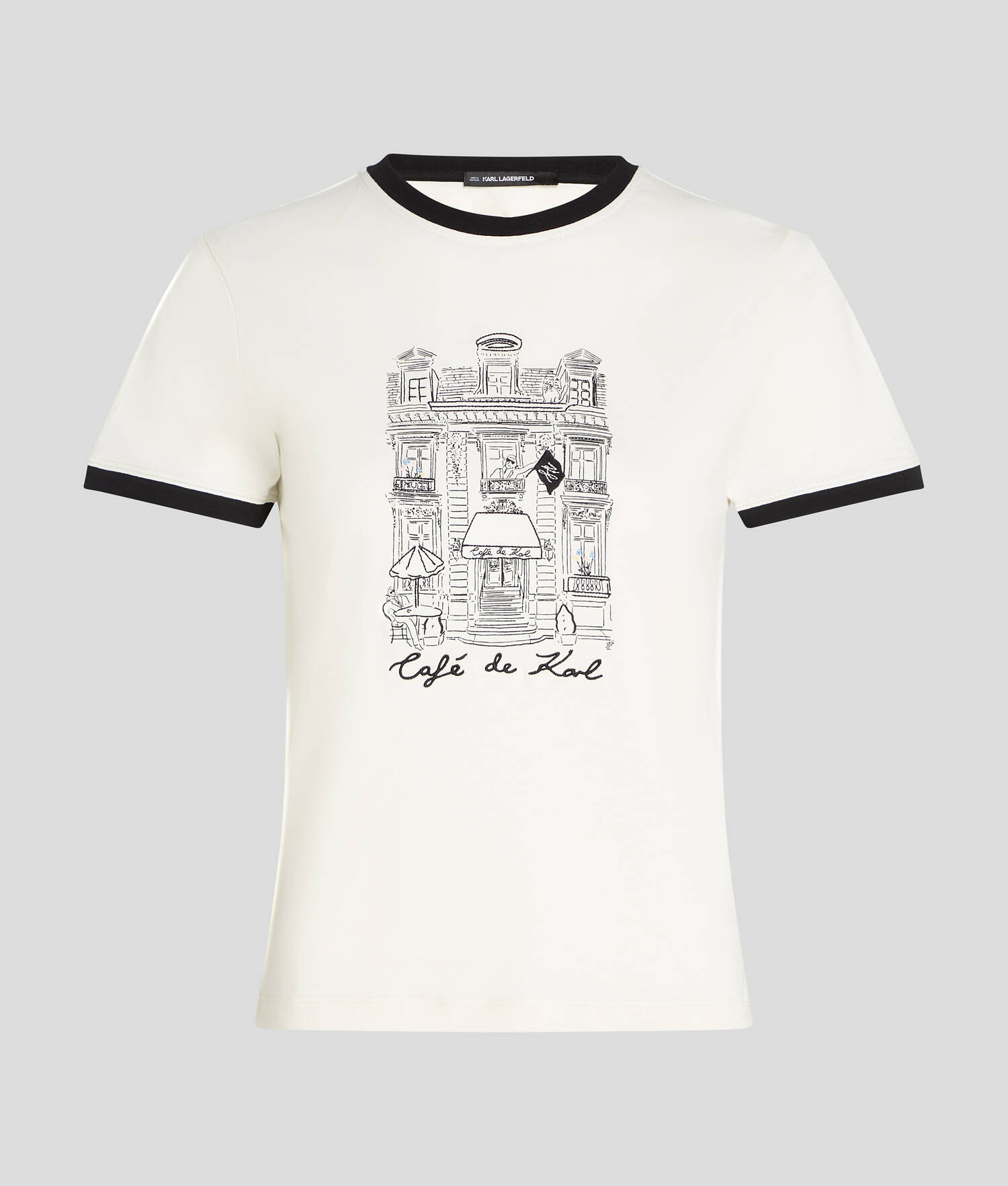 T-SHIRT SLIM KL X JORGE PARRA - Crème Cannoli