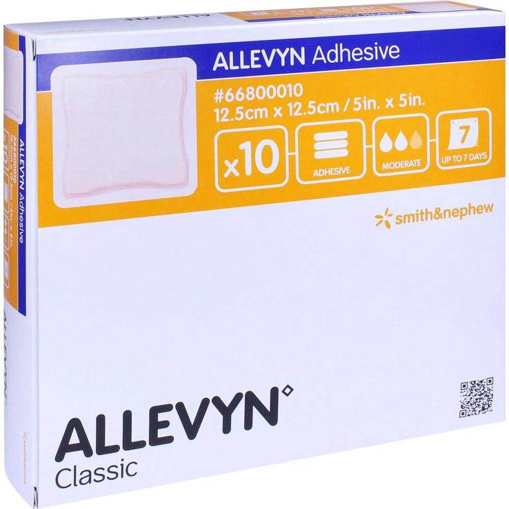 Allevyn Adhesive 12,5x12,5 cm haftende Wundauflage, 10 St
