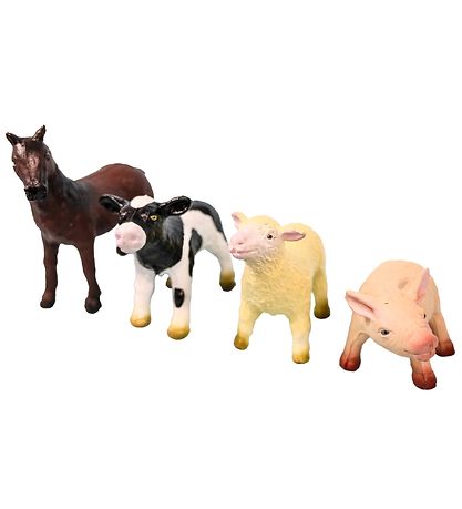 Green Rubber Toys Dyr - 4-pak - 11 cm - Bondeg?rdsdyr
