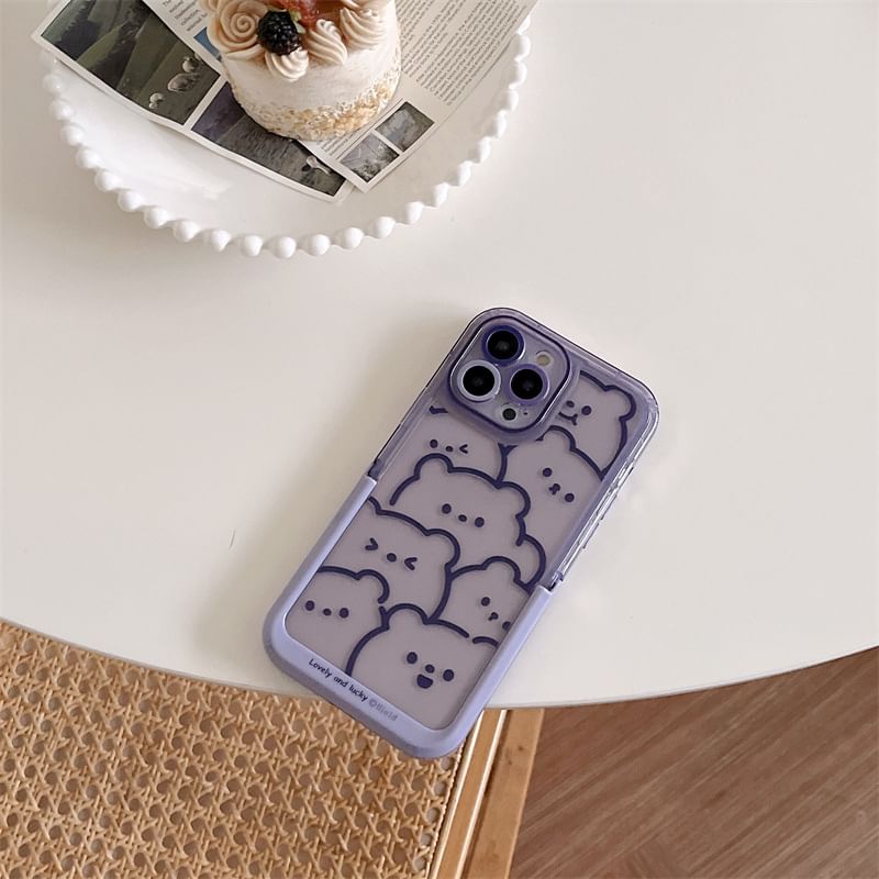 Surono - Bear Stand telefoonhoesje - iPhone 15 Pro Max / 15 Pro / 15 Plus / 15 / 14 Pro Max / 14 Pro / 14 Plus / 14 / 13 Pro Max / 13 Pro / 13 / 13 mini / 12 Pro Max / 12 Pro / 12 / 12 mini / 11 Pro Max / 11 Pro / 11