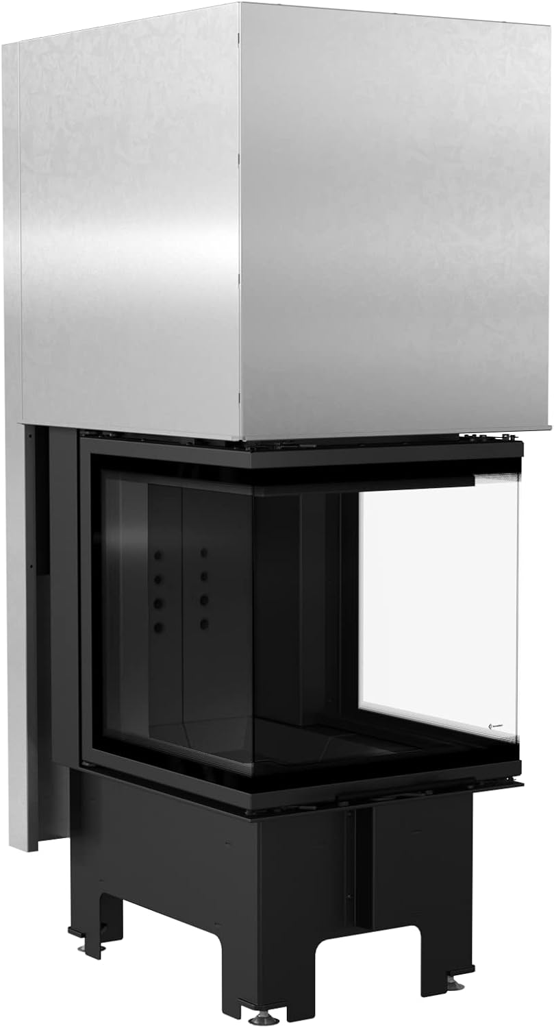 KRATKI NBC 500/500 Holzbefeuerter Kamineinsatz Lufteinlass BImSchV 2 konformer Stahl Schwarz Thermotec-Auskleidung 8 kW Thermischer Wirkungsgrad 83% Abgasauslass fi 200 mm 147x57,6 cm