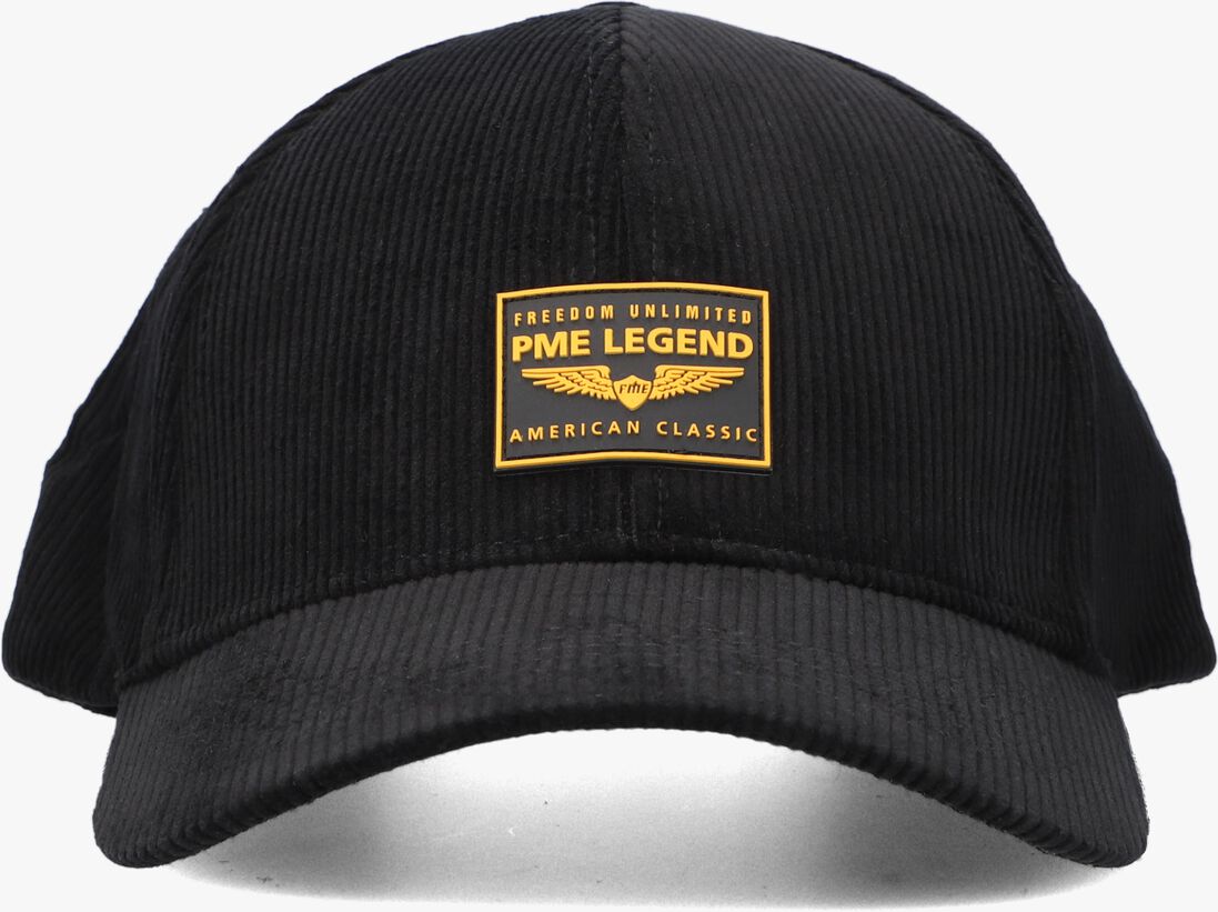 PME LEGEND zwarte pme legend pet corduroy cap with rubber badge