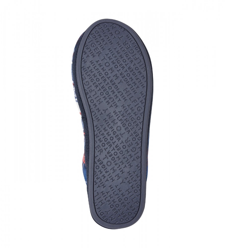 Pantufas Tommy Hilfiger Azul Xadrez Quente
