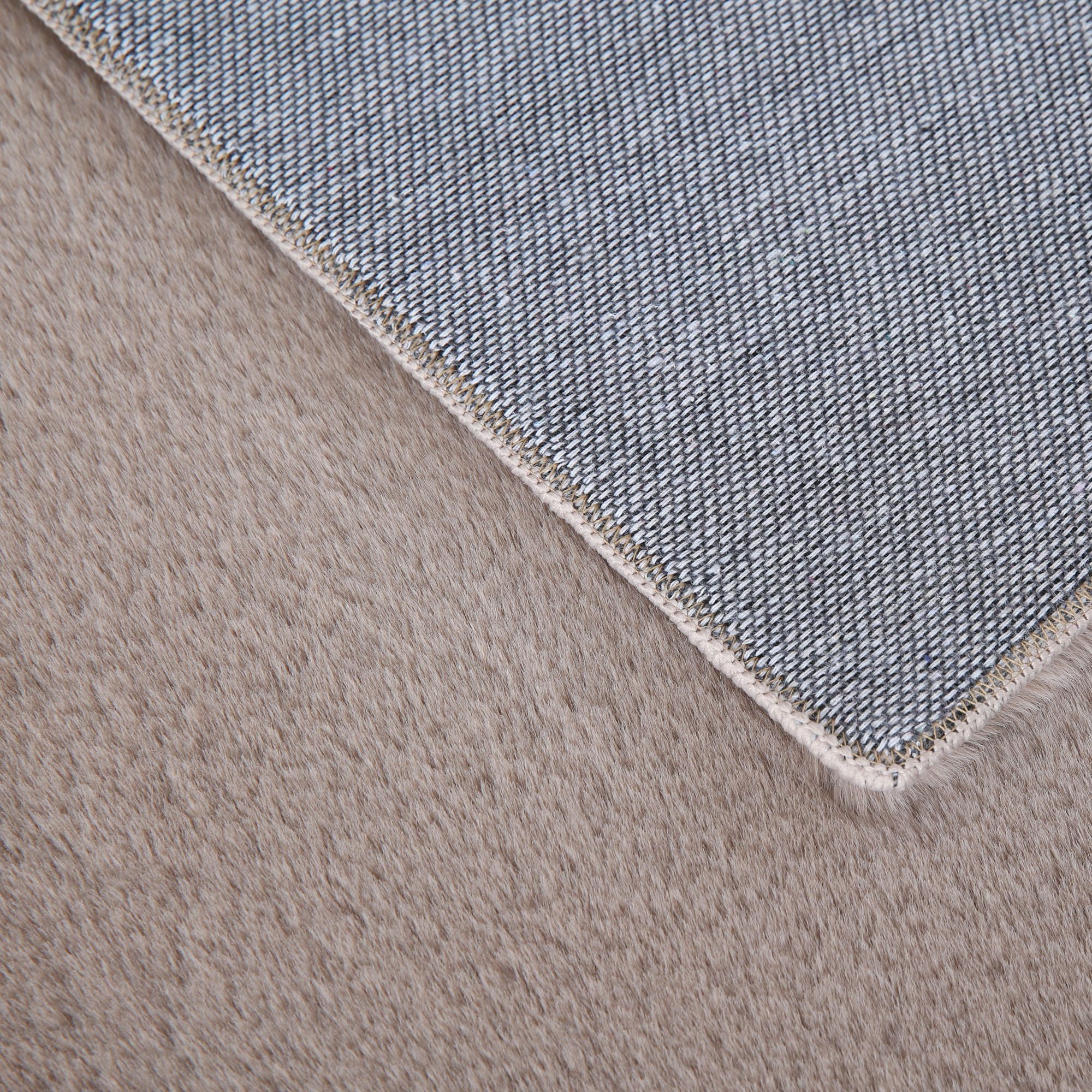 Weicher Hochflor Teppich Wohnzimmer Einfarbig, Felloptik, Flauschig, Rutschfest,