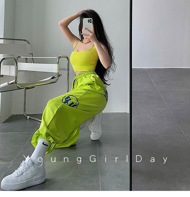 RainGirl - Losse joggingbroek met hoge taille en letters