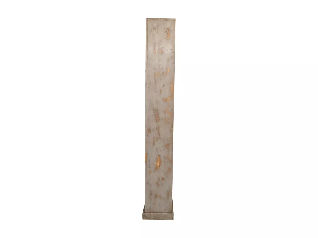 BISCOTTINI Armoire - Chêne massif finition antique - Polyvalente - Rangement - Jardin - Salon - Cuisine - Salle à manger - Étagères - Chambre - Buffet - 154x34x205 cm