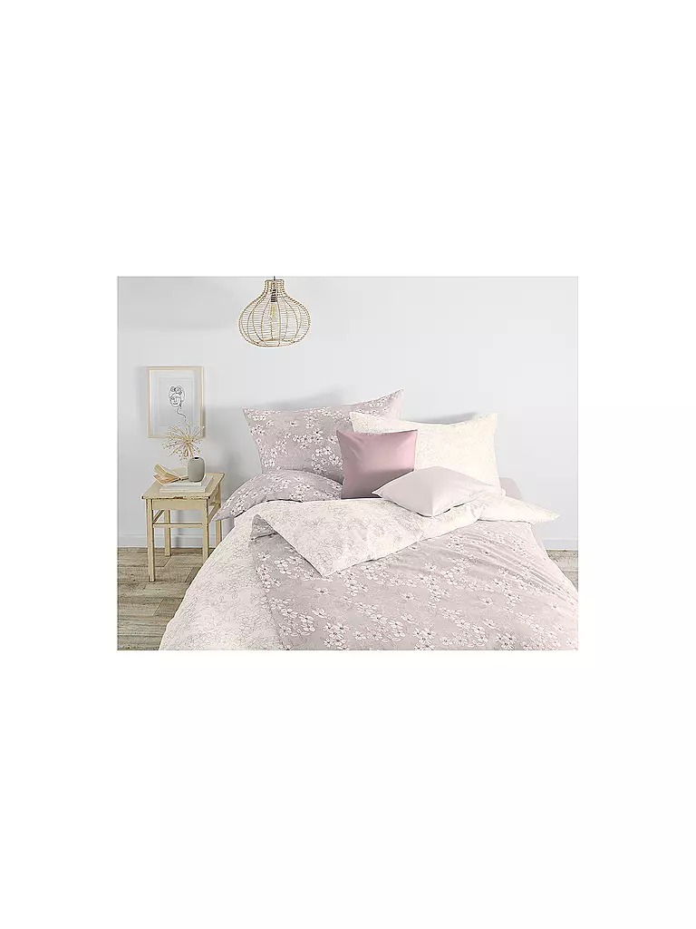 FLEURESSE Satin Bettwäsche VEGAN B 140x200cm Silbergrau hellgrau