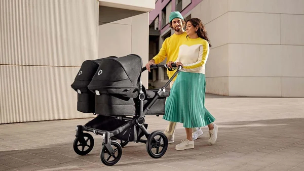 Carrinho de Bebê Duplo Bugaboo Donkey 5 2 em 1 Preto/Preto Meia-Noite, Preto Meia-Noite