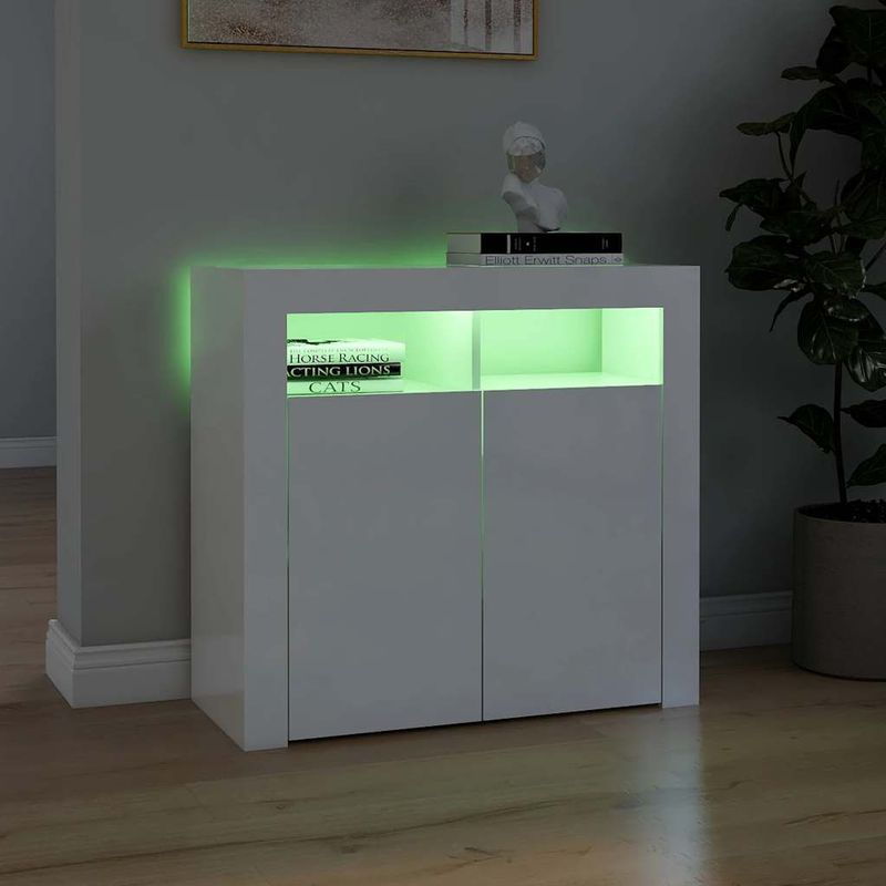 Dressoir - LED-Verlichting - Hout - Minimalistisch Ontwerp