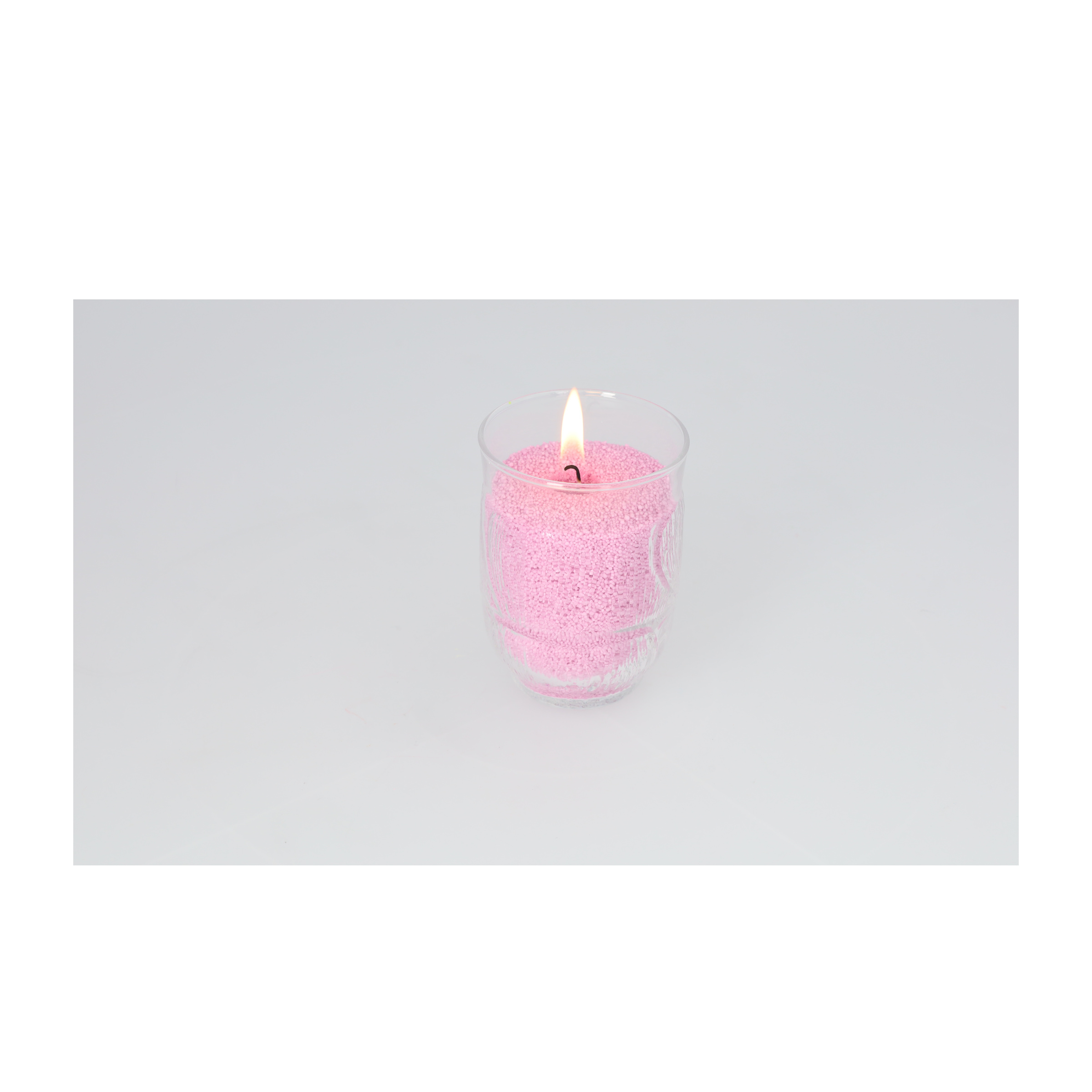 (100g) Kerzen Sand DIY Perlenkerze Wachs Granulat Pearled Candle Farbsand inkl. Runddocht - Pink