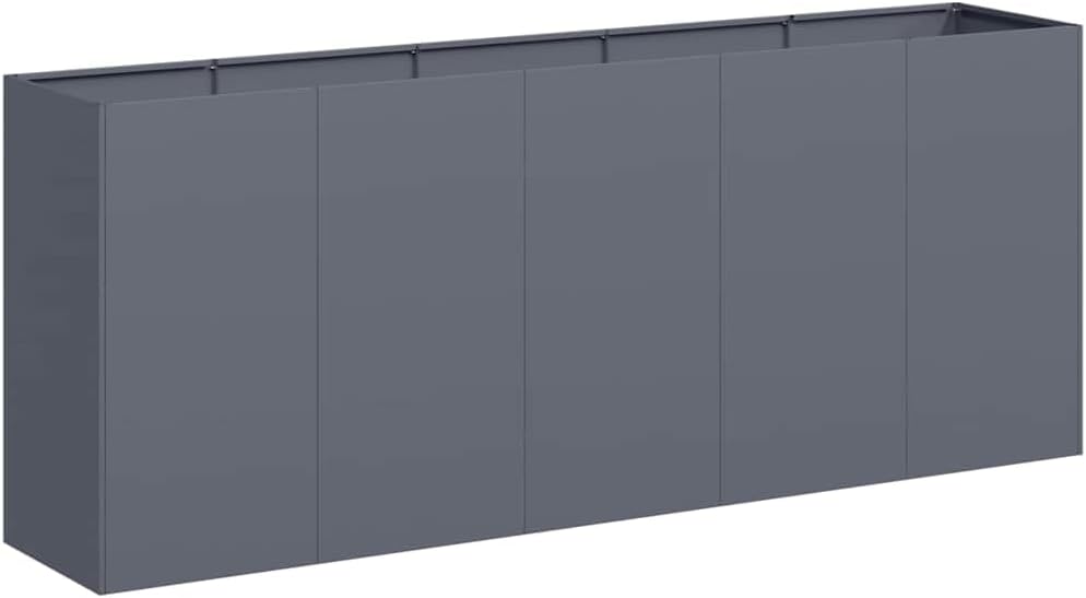 vidaXL Pflanzkübel Anthrazit 200x40x80 cm Kaltgewalzter Stahl, Pflanzschale, Garten-Garten-Pflanzkübel, Outdoor-Pflanzgefäß, Hochbeet, Pflanzgefäß