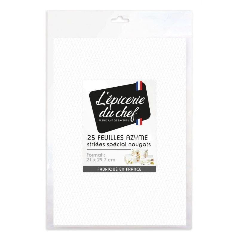 25 feuilles azyme blanches spécial nougat Scrapcooking
