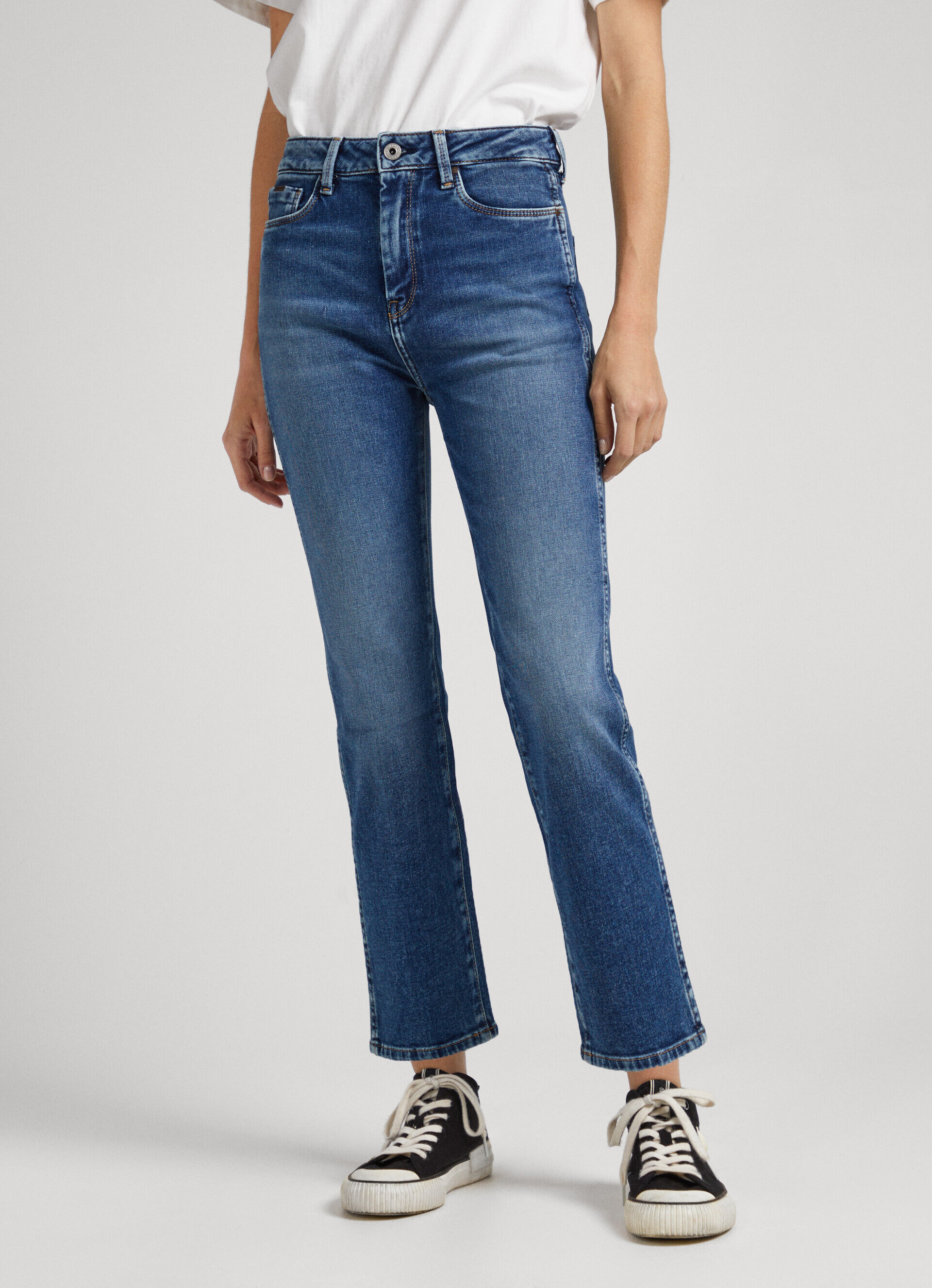 JEANS DION 7/8 FIT SLIM TIRO ALTO - denim