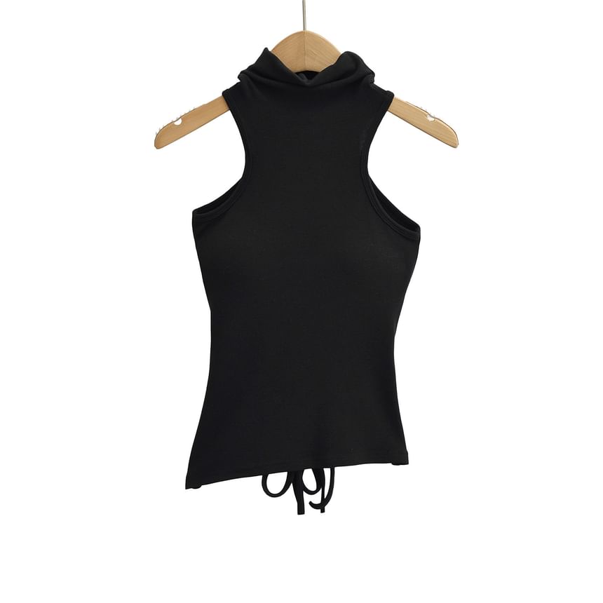 Sundine - Gewatteerde asymmetrische tanktop met coltrui