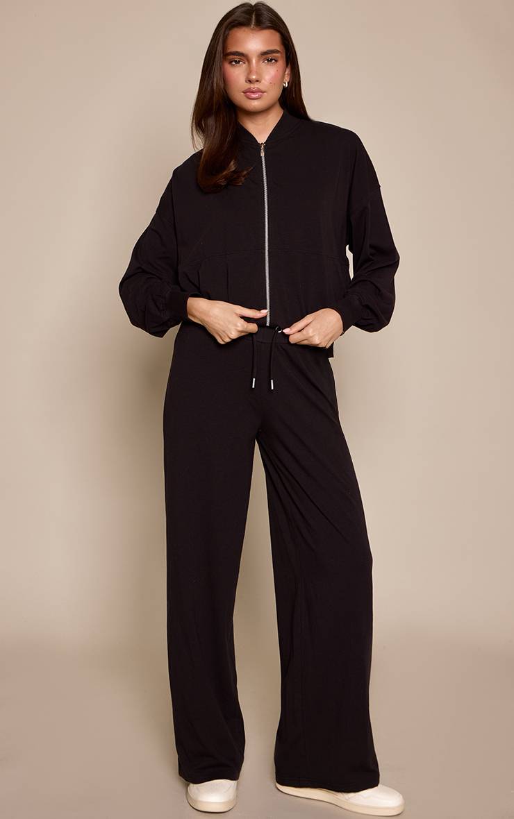 Noir Pantalon Droit Décontracté