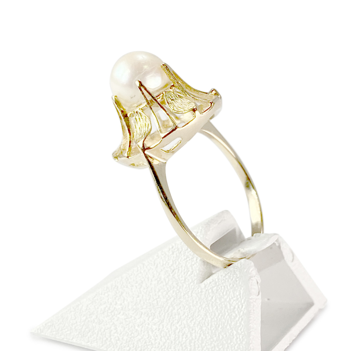 Bague d'occasion or 750 jaune perle de culture