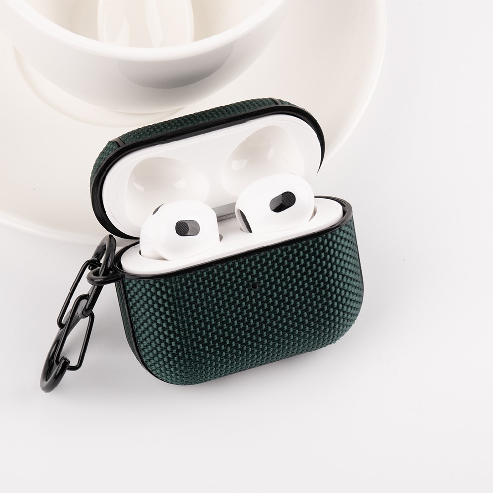 AirPods (3. Generation) Hardcase Nylon Schutzhülle Abdeckung mit Karabinerhaken - Blau