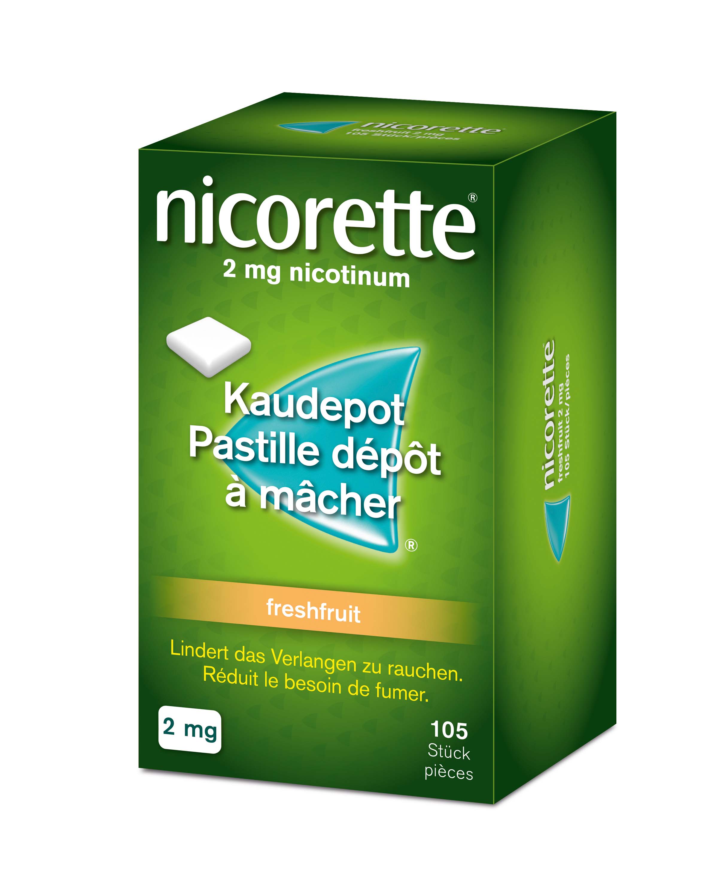 NICORETTE Freshfruit Kaudepots Kaupast 2 mg Blist 105 Stk