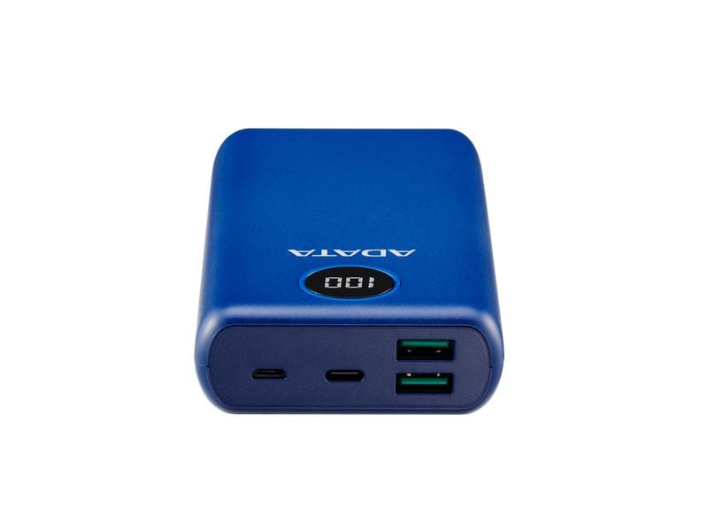 ADATA Powerbank P20000QCD (20000 mAh, USB-A, USB-C, Display Powerbank mit hoher Kapazität, modernen Schnellladeanschlüssen und Digital-Display