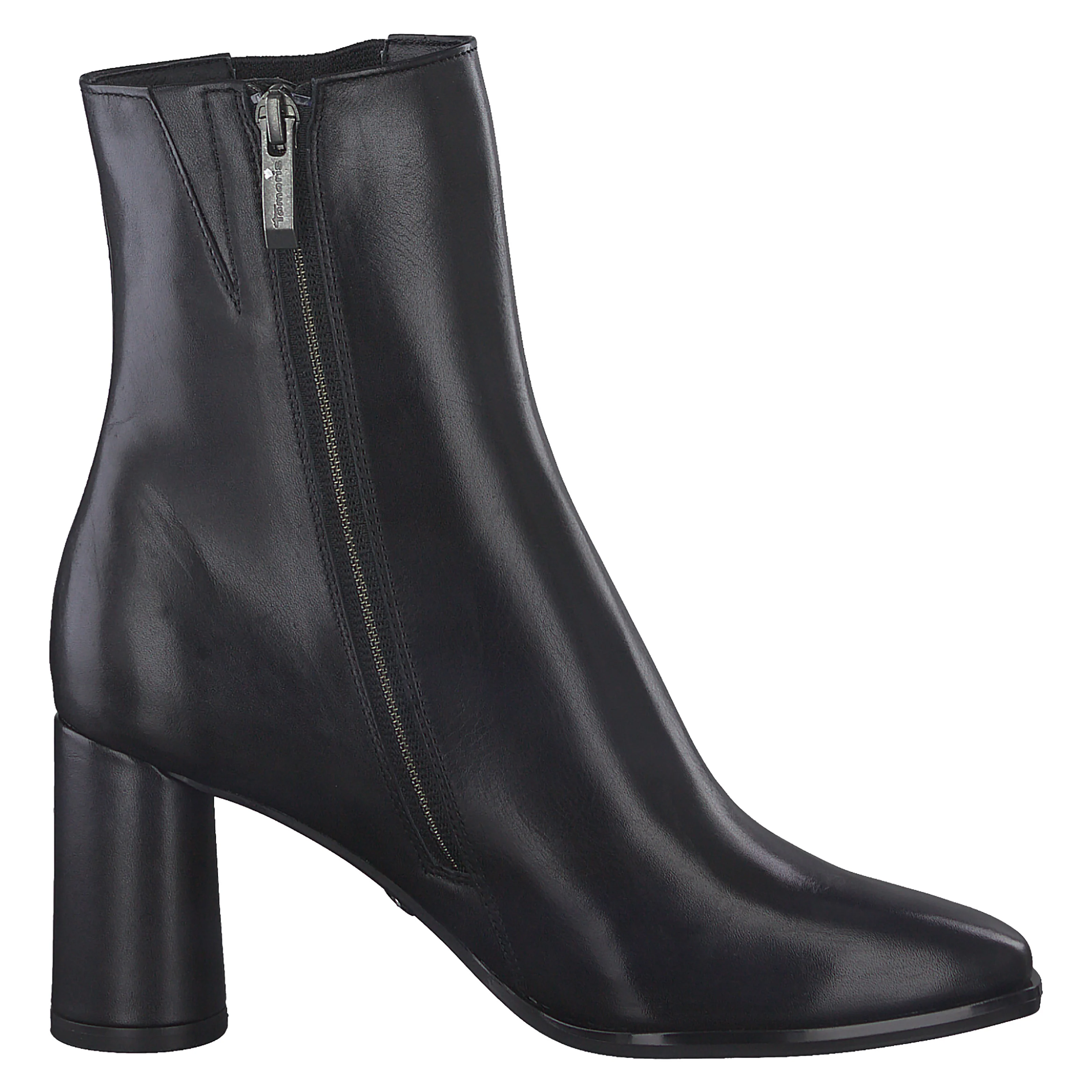 Bottines en cuir à talons | Noir