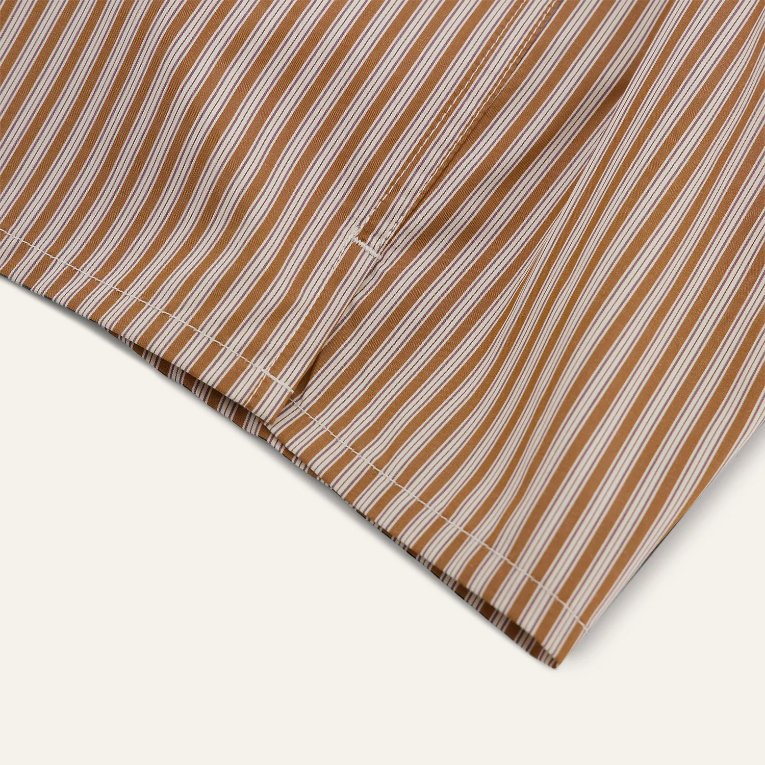 Upcycled ocher striped boxer shorts