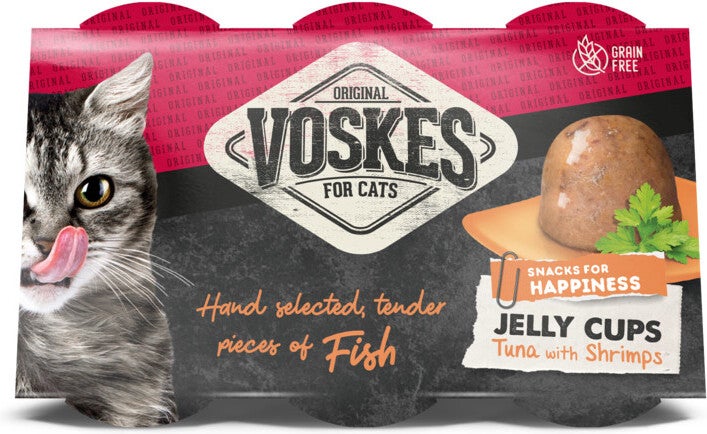 Voskes kattensnack Delicatesse gelei tonijn en garnalen 150 g