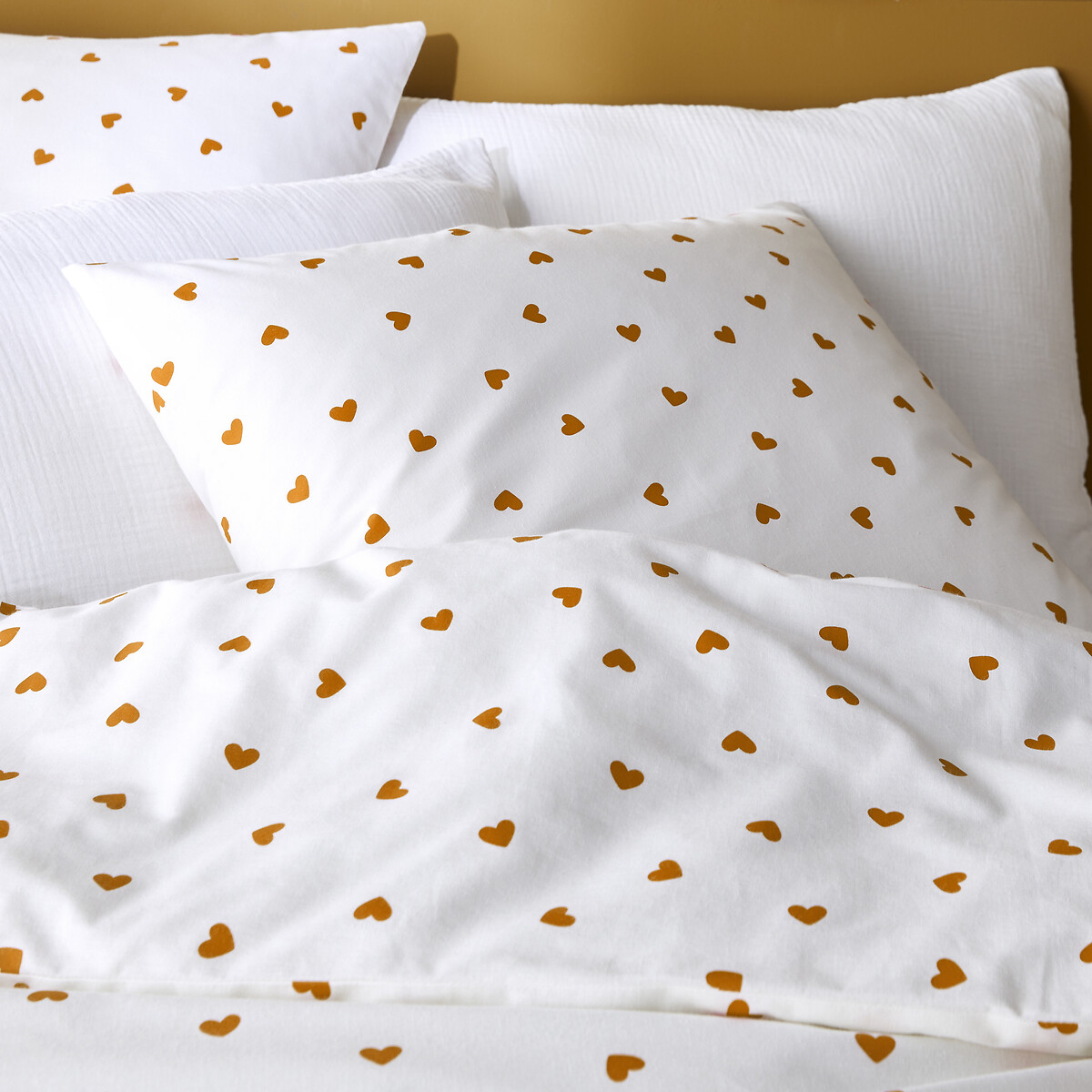 LA REDOUTE INTERIEURS<br>Conjunto de roupa de cama em 50% algodão reciclado, fronha quadrada, Scacco