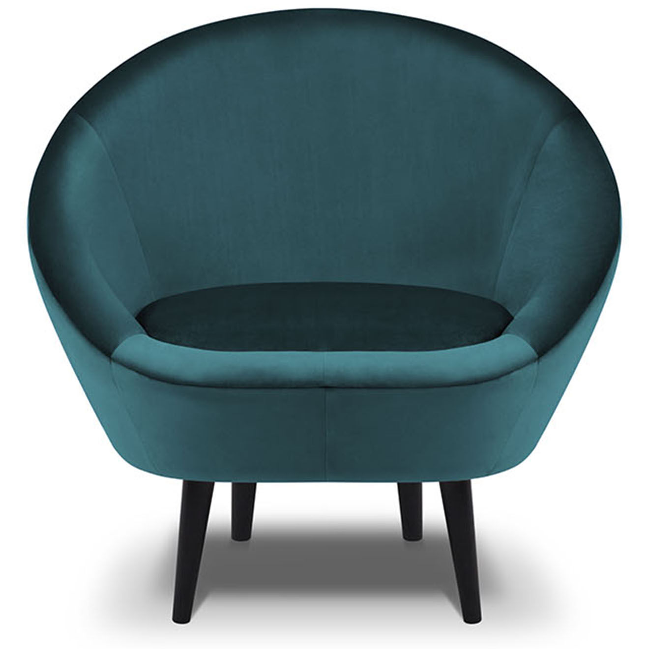 Mazzini Sofas Fauteuil velours petale bleu pétrole - 94x90x92 cm