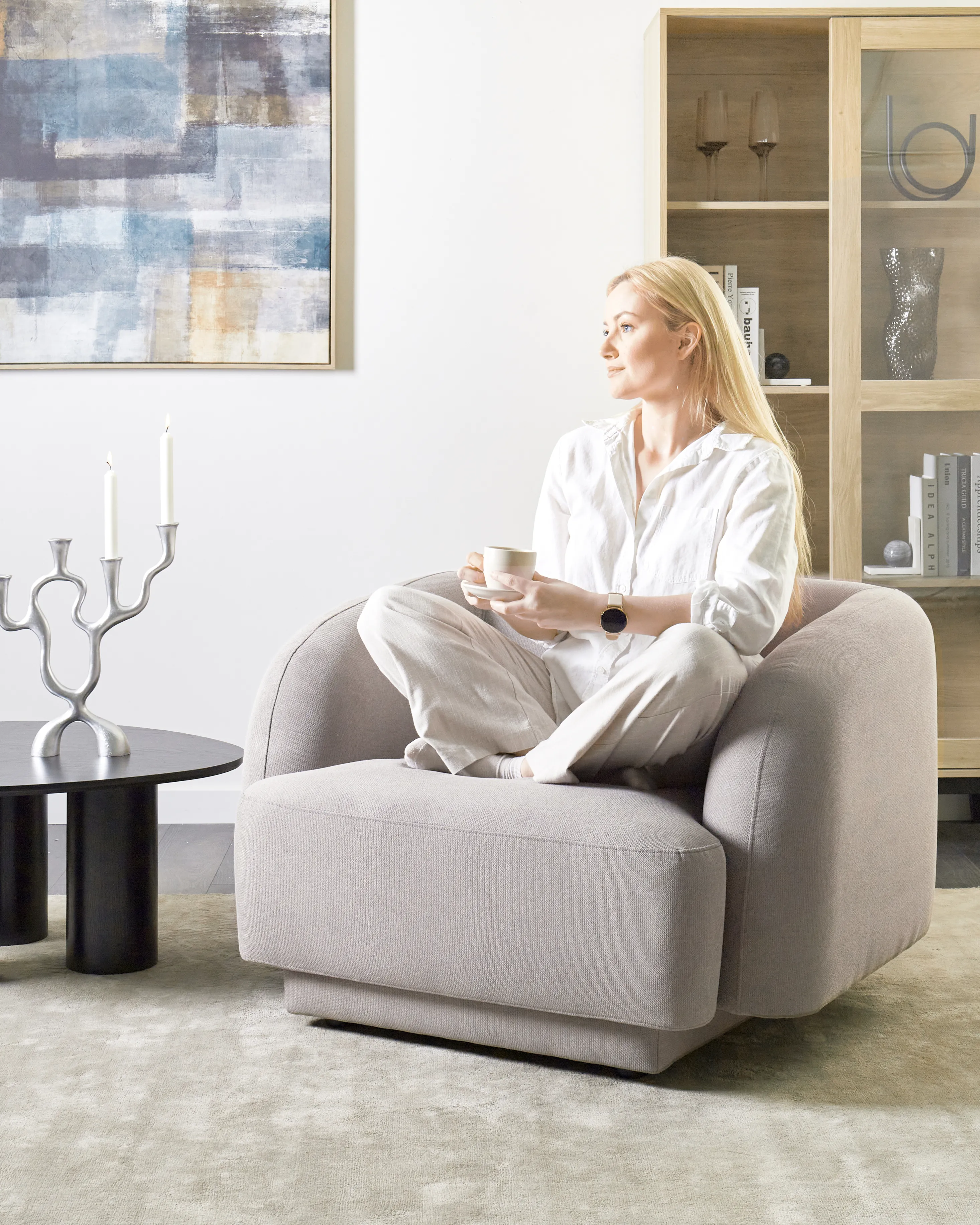 Fauteuil SKJANES Stof Lichtgrijs