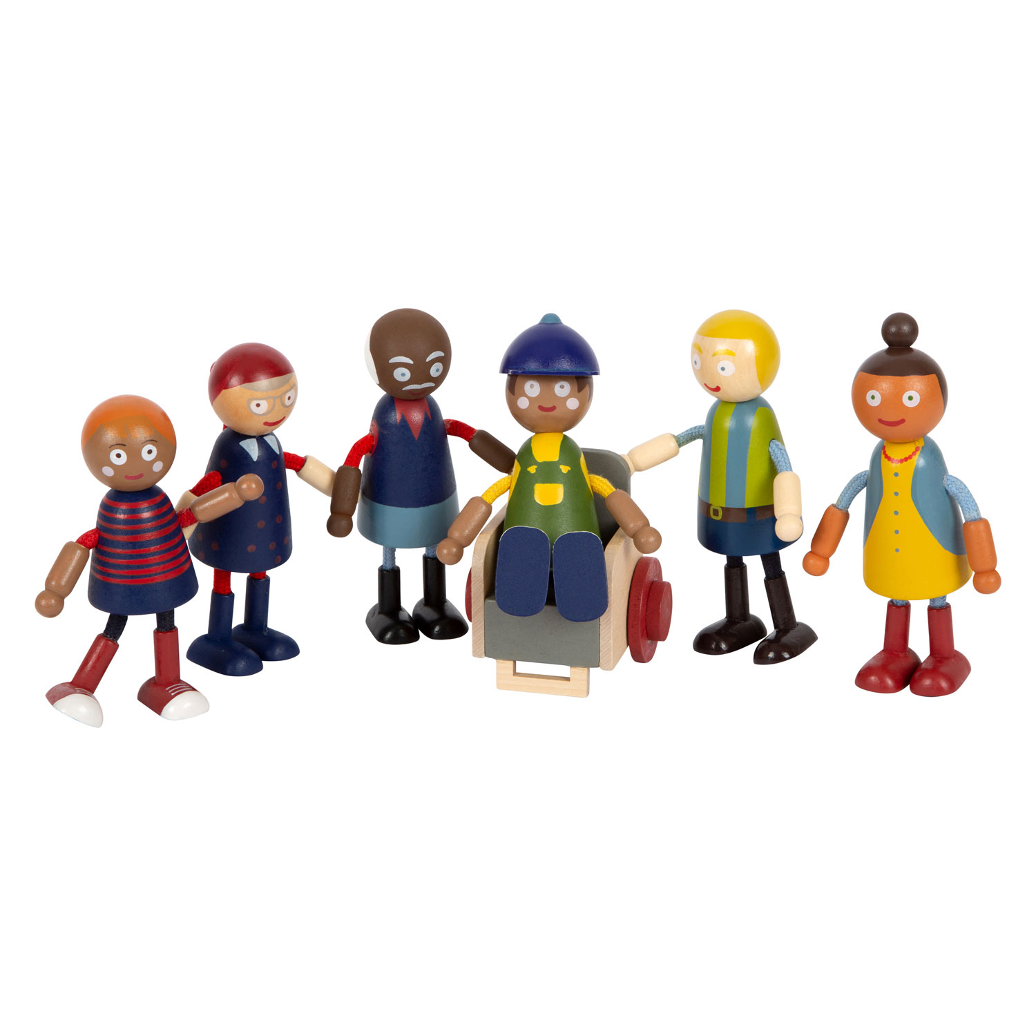 Small Foot - Houten Poppenhuis Familiemet Rolstoel, 6st.