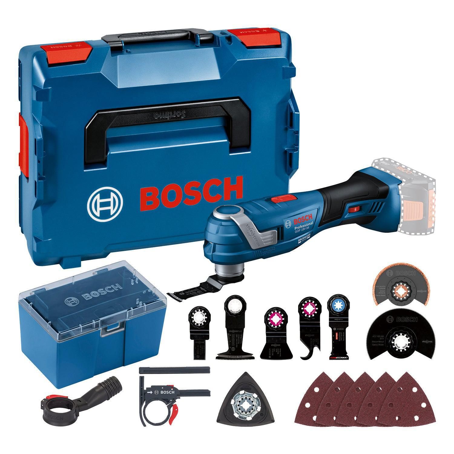 Bosch Professional GOP 18V-34 Accu multitool   accessoires 18V Basic Body in L-Boxx - 06018G2002