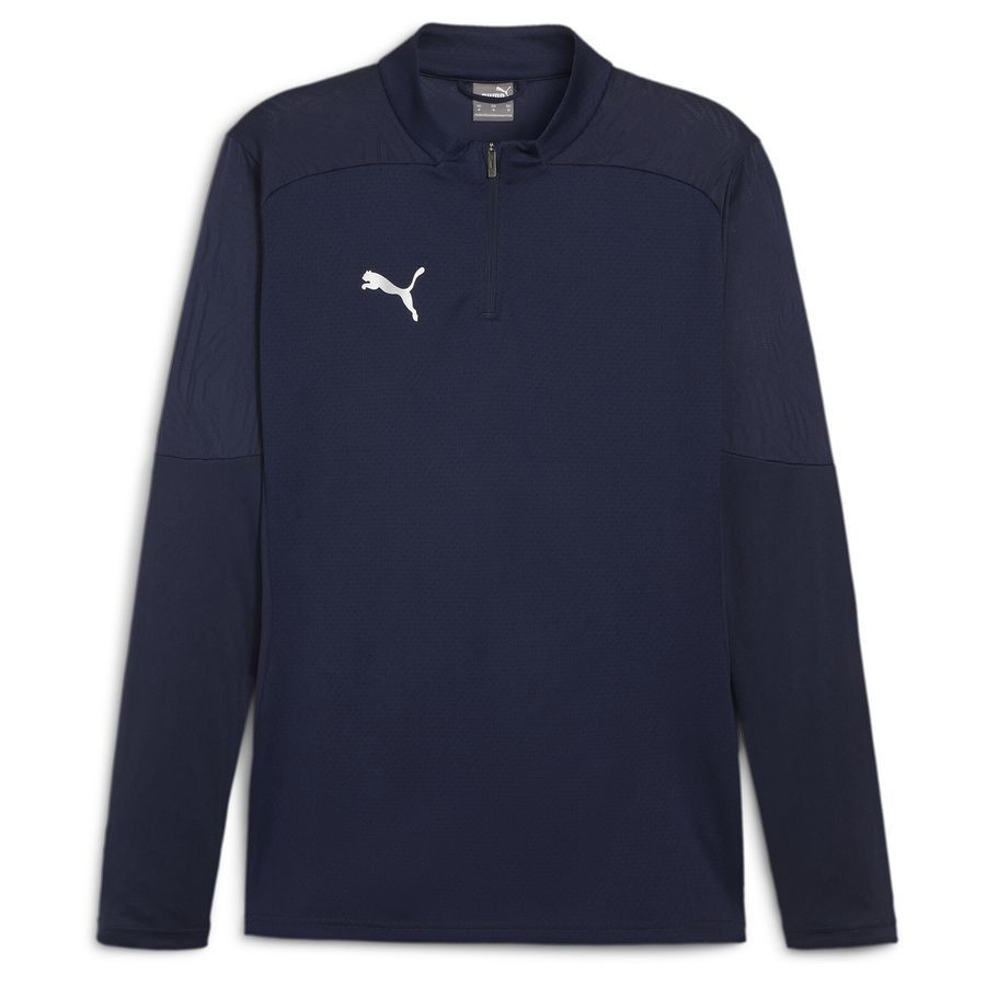 PUMA Maillot d'Entraînement teamFINAL Fermeture Éclair 1/4 - PUMA Navy/Argenté