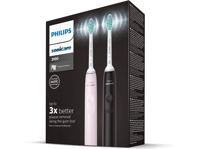 Philips Schallzahnbürste Duo Sonicare Series 3100 Weiss/Ros Elektrische Zahnbürste