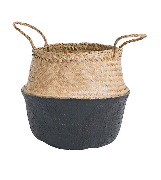 Grand panier tressé bicolore Les Moustaches - MOULIN ROTY