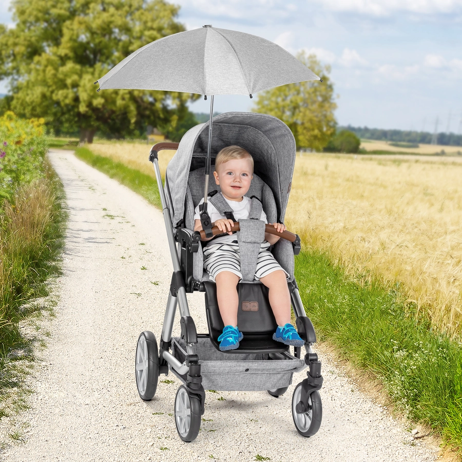 reer Sonnenschirm ShineSafe+, grau-melange