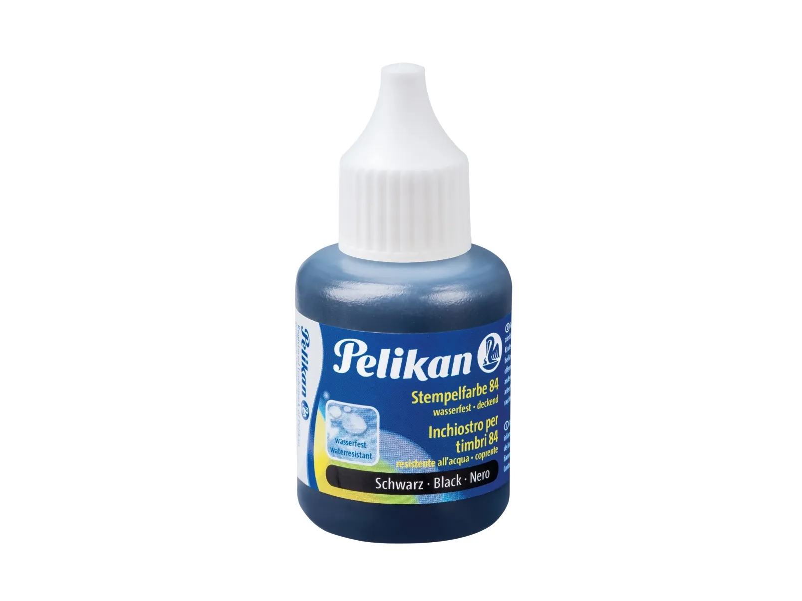 Pelikan stempelfarve Vandfast 30 ml sort med pensel